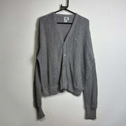 Grey Knit Sweater Jumper Lacoste Cardigan Medium