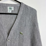 Grey Knit Sweater Jumper Lacoste Cardigan Medium