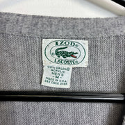 Grey Knit Sweater Jumper Lacoste Cardigan Medium