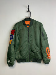 Vintage Green A Bathing Ape MA-1 Shark Bomber Jacket Men's Small