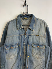 Blue Wrangler Denim Jacket Men's Large