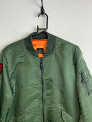 Vintage Green A Bathing Ape MA-1 Shark Bomber Jacket Men's Small