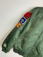 Vintage Green A Bathing Ape MA-1 Shark Bomber Jacket Men's Small