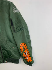 Vintage Green A Bathing Ape MA-1 Shark Bomber Jacket Men's Small