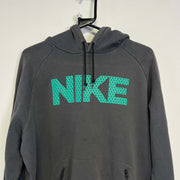 Grey Nike Pullover Hoodie y2k Large