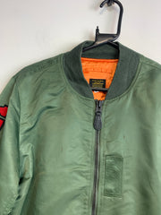 Vintage Green A Bathing Ape MA-1 Shark Bomber Jacket Men's Small