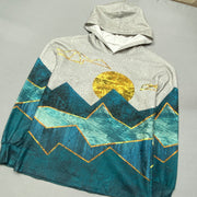 Multicolour Fleece Hoodie Men's Small