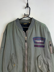 Vintage Green Bomber Jacket Men's L/XL