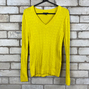 Yellow Tommy Hilfiger V-neck long sleeve sweater woman’s M