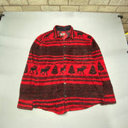 Black and Red Fleece Jacket Men's XL