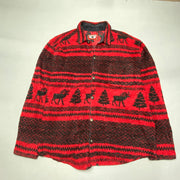 Black and Red Fleece Jacket Men's XL