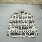 Black and White Fleece Jacket Men's Large