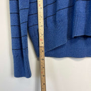 Blue Tommy Hilfiger Striped Knit Jumper Sweater Large