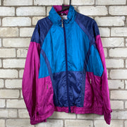 Multi-coloured Rodeo windbreaker jacket with a unique color block design Mens L