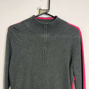 Grey Tommy Hilifiger Quarter Zip Knit Jumper Women's XL