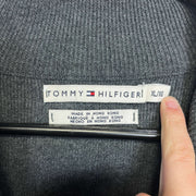 Grey Tommy Hilifiger Quarter Zip Knit Jumper Women's XL