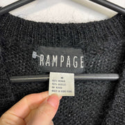 Vintage Black Rampage Mohair Knit Sweater Cardigan Medium