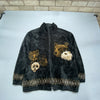 Vintage Black Fleece Jacket Men's XL