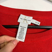 Red Calvin Klein Knit Sweater Jumper XL