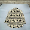 Black and Beige Fleece Jacket Men's Small