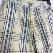 White Checkered Dickies Shorts 34"