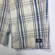 White Checkered Dickies Shorts 34"