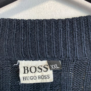 Bootleg Navy and Blue Boss Knitwear Sweater Women's XXL