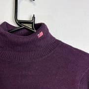 Purple Polo Jeans Ralph Lauren Turtleneck Knit Sweater Jumper Womens Large