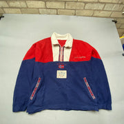 Blue Red White Fleece Jacket Men's Large