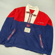 Blue Red White Fleece Jacket Men's Large