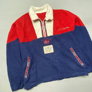 Blue Red White Fleece Jacket Men's Large