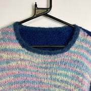 Vintage Blue Mohair Knit Sweater Jumper Womens Small