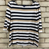 Black and tan Tommy Hilfiger striped 3/4 sleeve blouse Woman’s L