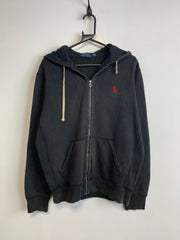 Black Ralph Lauren Zip-through Hoodie Men's Medium