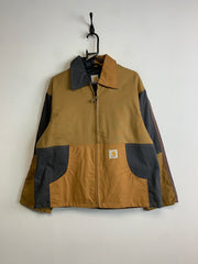 Reworked Grey and Beige Carhartt Workwear Jacket Men's Large