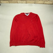 Red Tommy Hilfiger Jumper Women's Medium