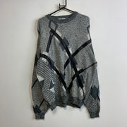 Grey and Black Knitwear Sweater Men's XXL