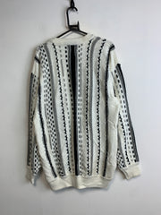 Black and White Knitwear Sweater Men's XXL