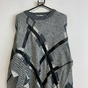 Grey and Black Knitwear Sweater Men's XXL