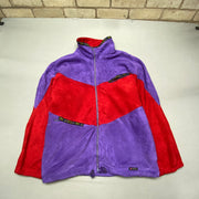 Vintage Purple and Red Fleece Jacket Men's Large