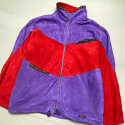 Vintage Purple and Red Fleece Jacket Men's Large