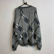 Grey and Black Knitwear Sweater Men's XXL