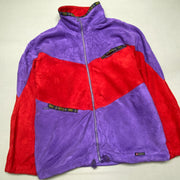 Vintage Purple and Red Fleece Jacket Men's Large