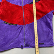 Vintage Purple and Red Fleece Jacket Men's Large