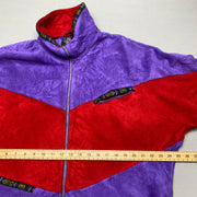 Vintage Purple and Red Fleece Jacket Men's Large