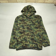 Green Camo Fleece Hoodie Men's Large