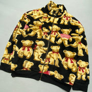 Black and Yellow Bear Fleece Jacket Women's XL