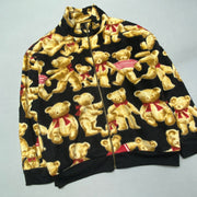 Black and Yellow Bear Fleece Jacket Women's XL