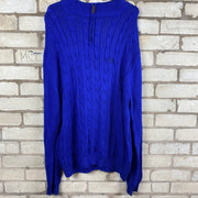 Chaps Blue cable knit quarter zip jumper Woman’s XL