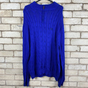 Chaps Blue cable knit quarter zip jumper Woman’s XL